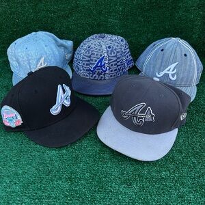 Atlanta Braves New Era 59Fifty Hat Lot 5 Different Read